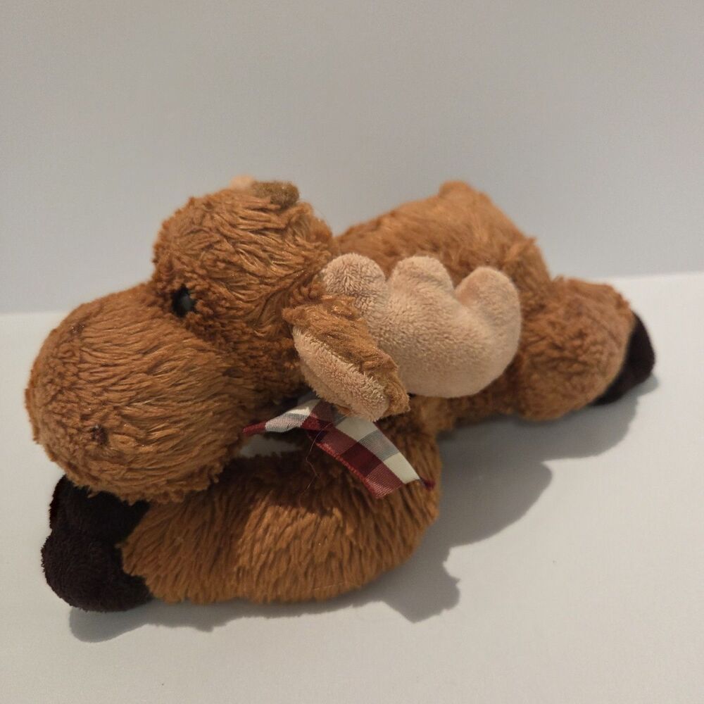 Aurora World Moose Plush With Plaid Bow 12 Inches